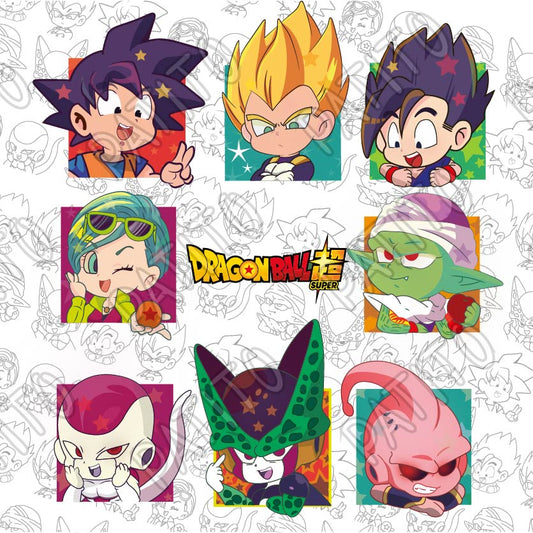 108 PERSONAJES DRAGON BALL RECUADROS COLORES