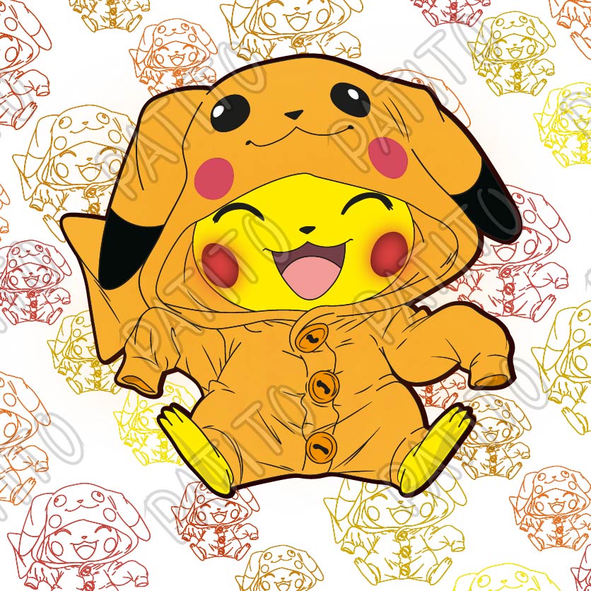 122 PIKACHU POKEMON TRAJE DISFRAZ SONRIENTE VECTOR