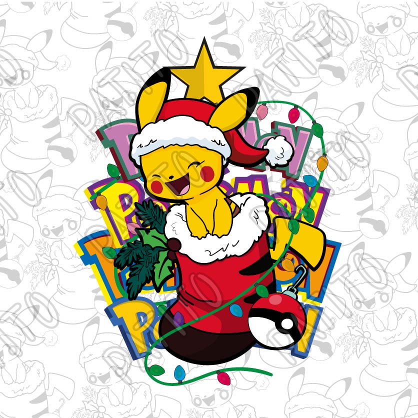 146 PIKACHU POKEMON BOTA VECTOR NAVIDEÑO