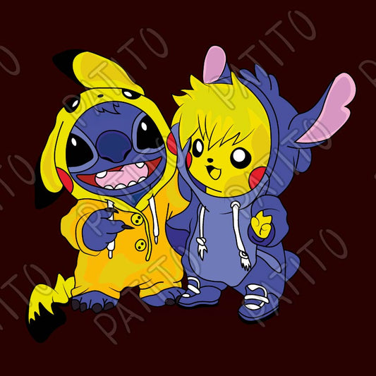 153 stitch y pikachu