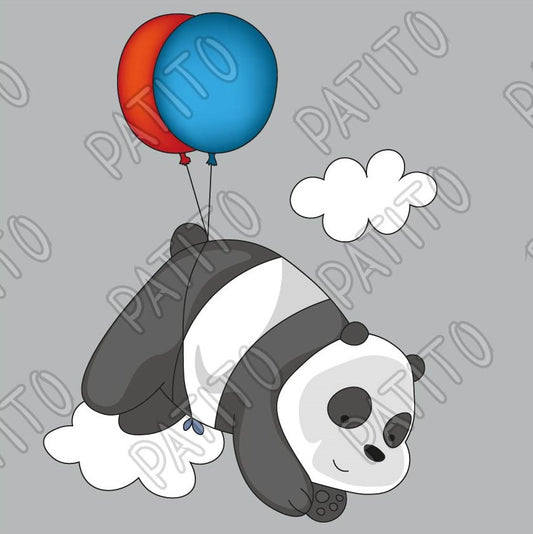 15 panda flotando con globos