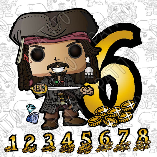 16 JACK SPARROW FUKNO PIRATAS DEL CARIBE CUMPLEAÑOS