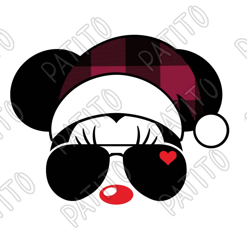 176 ROSTRO MINNIE LENTES NAVIDAD