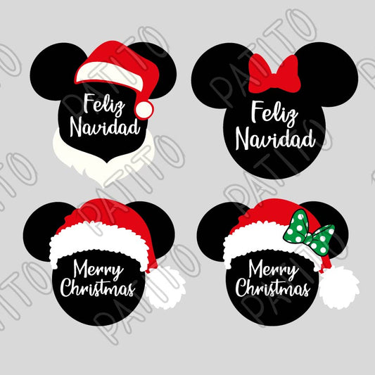 187 SILUETAS MICKEY AND MINNIE MOUSE NAVIDAD SANTA