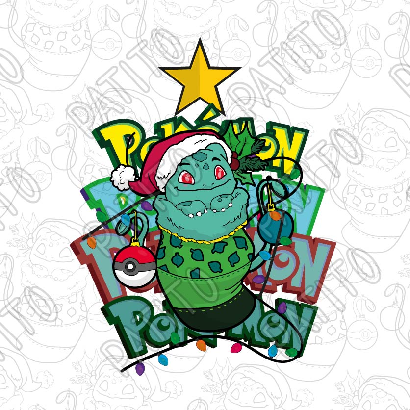 18 BULBASAUR POKEMON BOTA VECTOR NAVIDAD