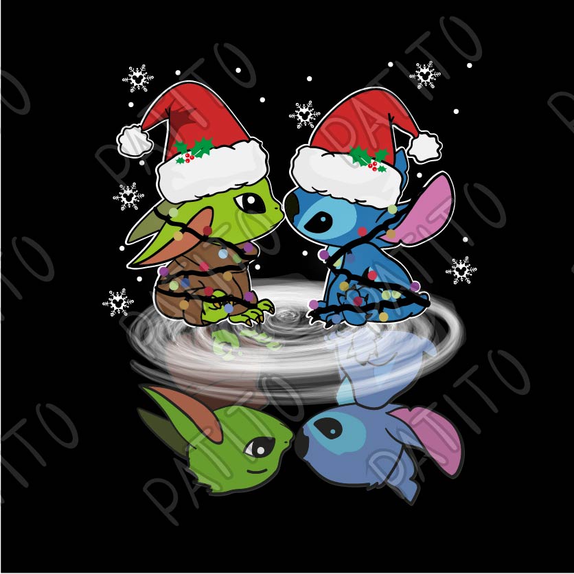 195 STITCH BABY JODA VECTOR NAVIDAD