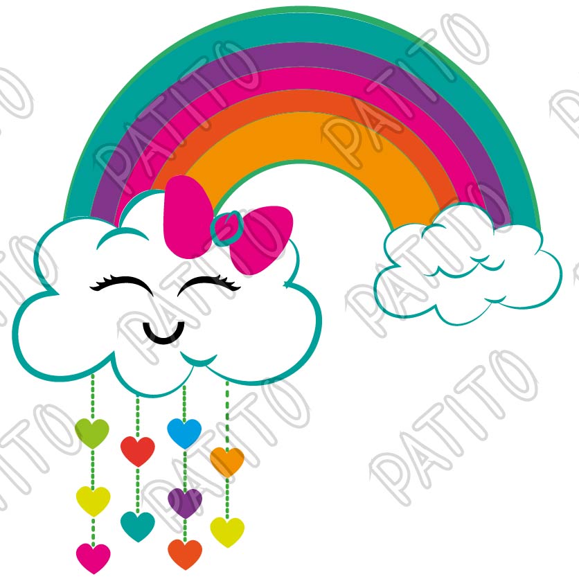 1 arcoiris nube vector