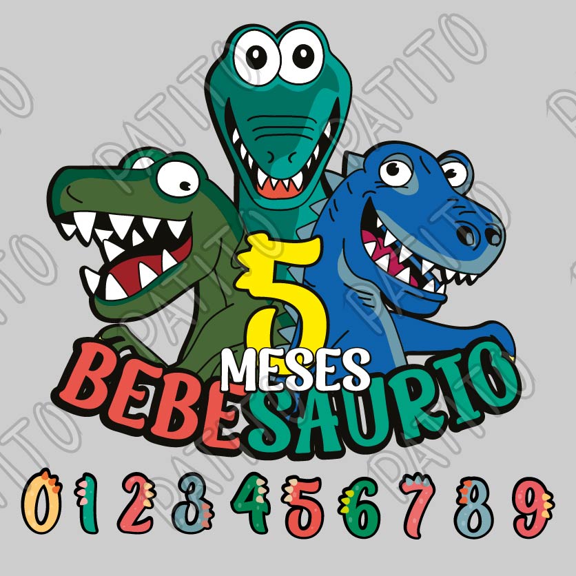 20 DINOSAURIO PAÑALERO CUPLEAÑOS VECTOR