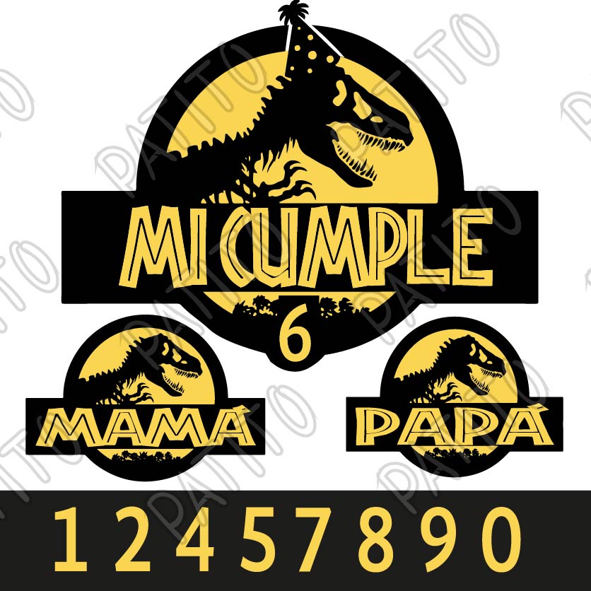 24 logos jurassic cumpleaños