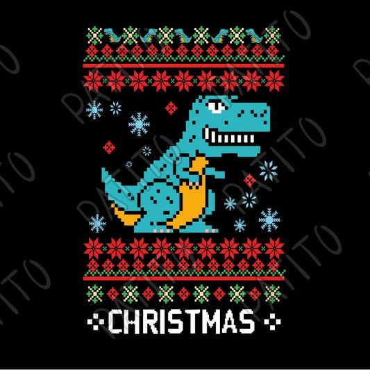 25 CHRISTMAS DINOSAURIO NAVIDAD  BORDADO