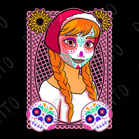 2 ANNA PRINCESA DISNEY CALAVERA PAPEL PICADO