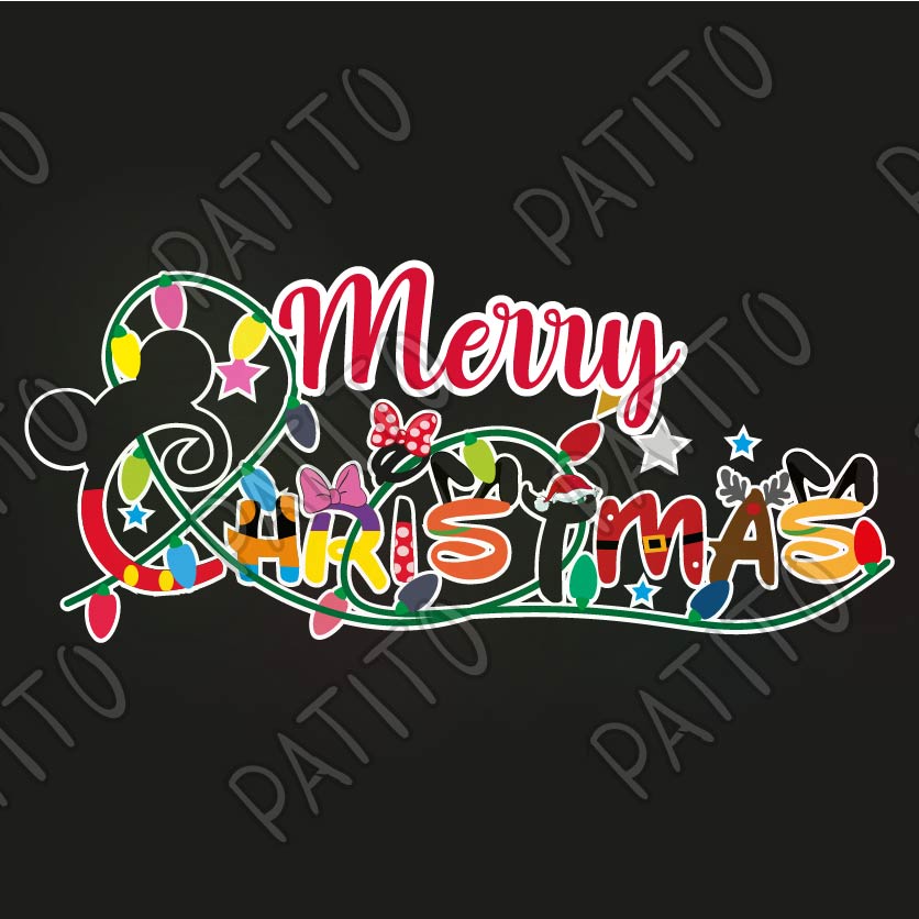 34 DISNEY LOGO NAVIDAD MERRY CHRISTMAS