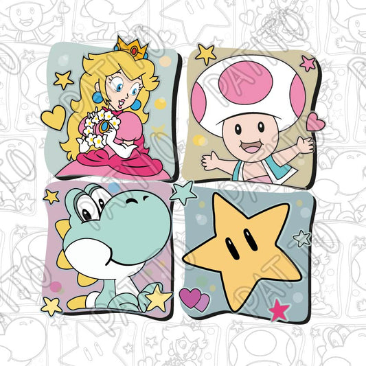 34 PERSONAJES MARIO BROS COLORES PASTEL