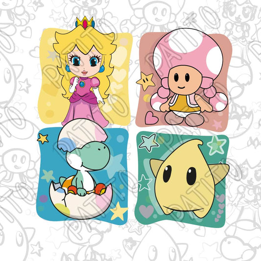 35 PERSONAJES PEACH SUPER MARIO RECUADROS