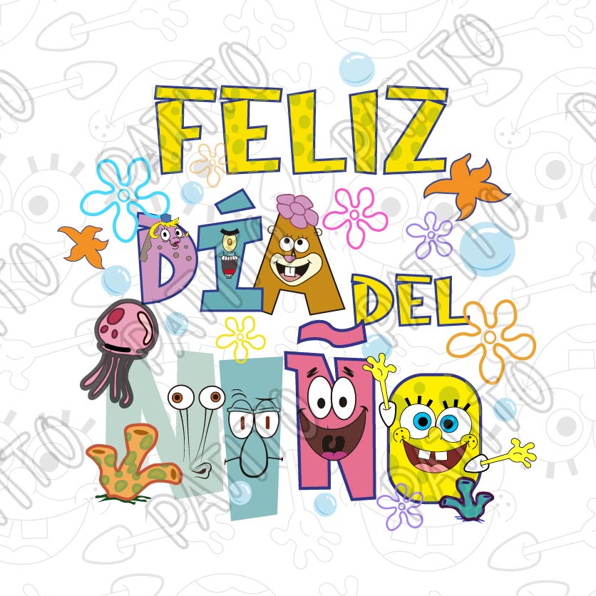 3 DIA DEL NIÑO BOB ESPONJA PERSONAJES