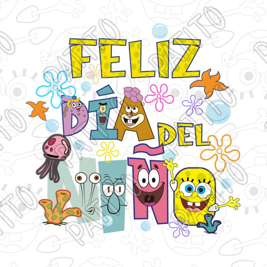 3 DIA DEL NIÑO BOB ESPONJA PERSONAJES