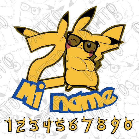 40 PIKACHU POKEMON LENTES NUMEROS CUMPLEAÑOS