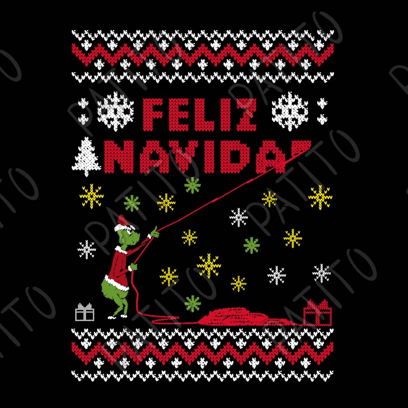 41 FELIZ NAVIDAD GRINCH VECTOR BORDADO