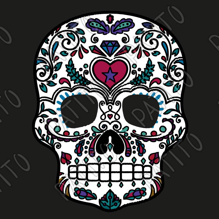 44 ROSTRO CALAVERA CATRINA TIPO BORDADO