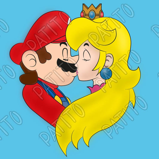 45 mario and peach besandose