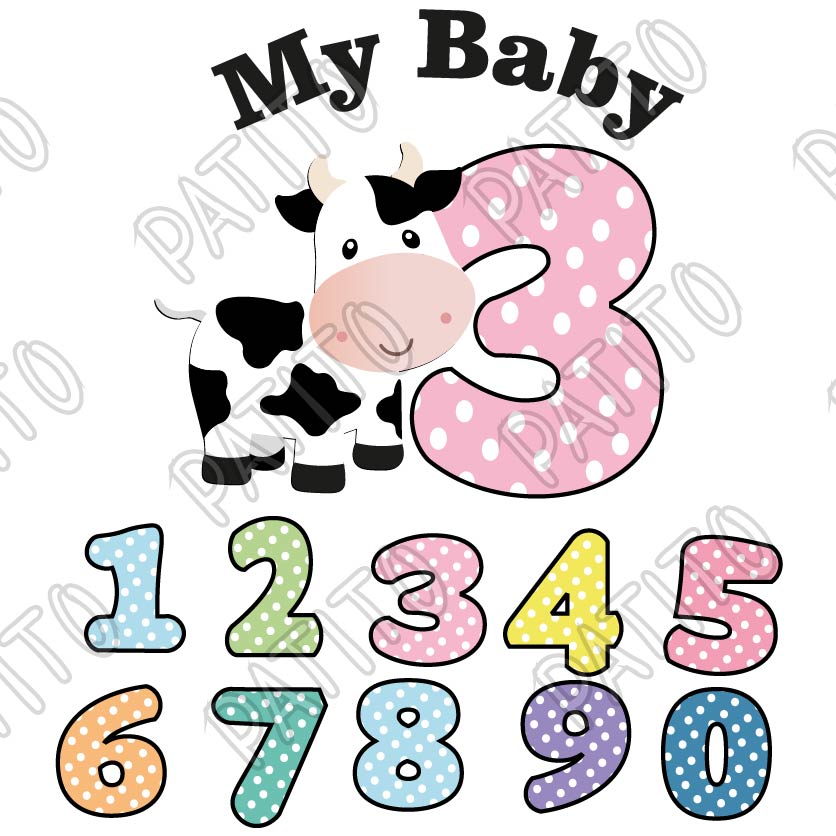 49 VAQUITA BABY SHOWER VECTOR  NUMEROS