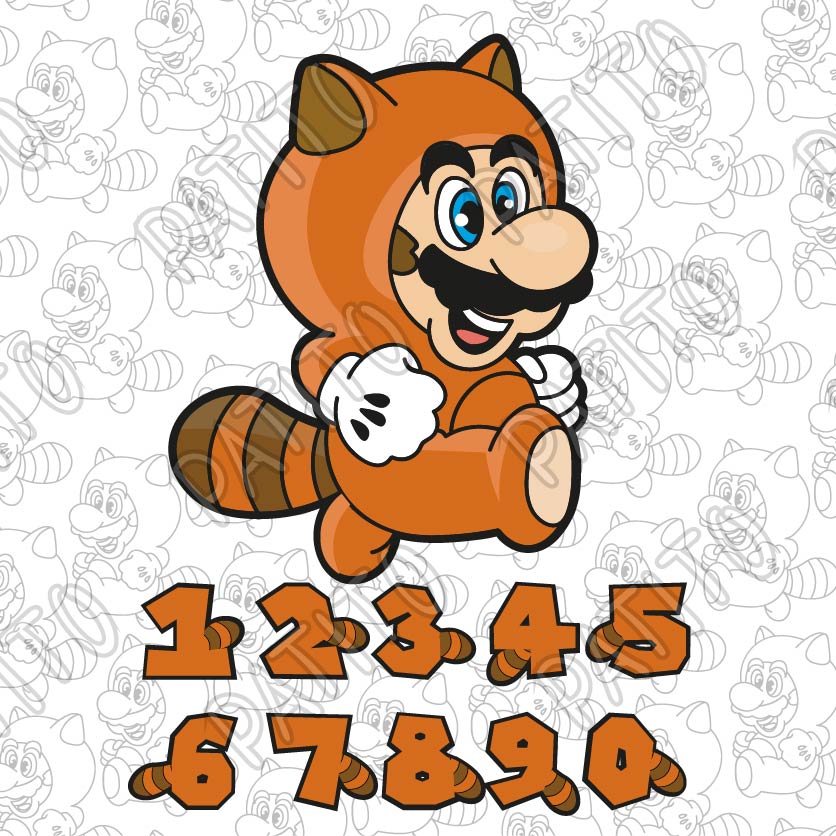 56 SUPER MARIO BROS MAPACHE NUMEROS CUMPLEAÑOS