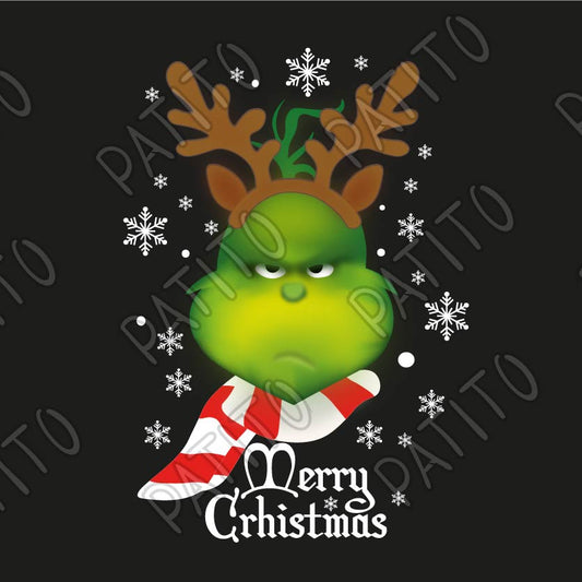 65 GRINCH ROSTRO NIEVE MERRY CHRISTMAS