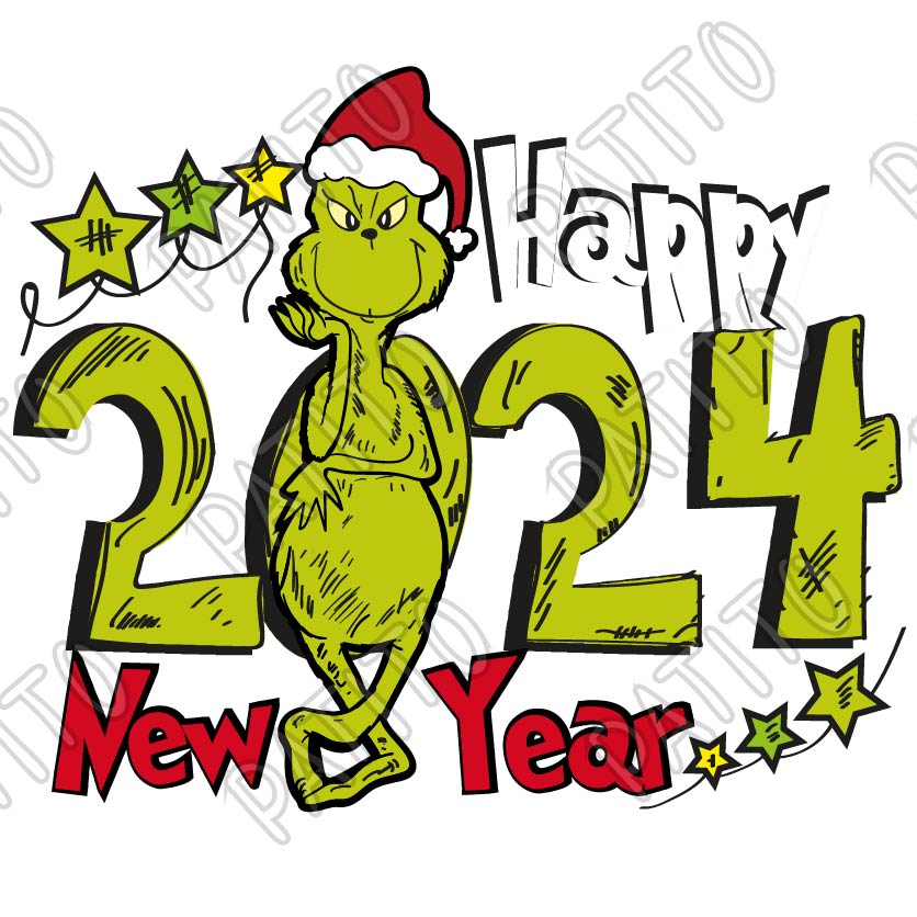 75 HAPPY NEW YEAR GRINCH 2024 vectorpatito