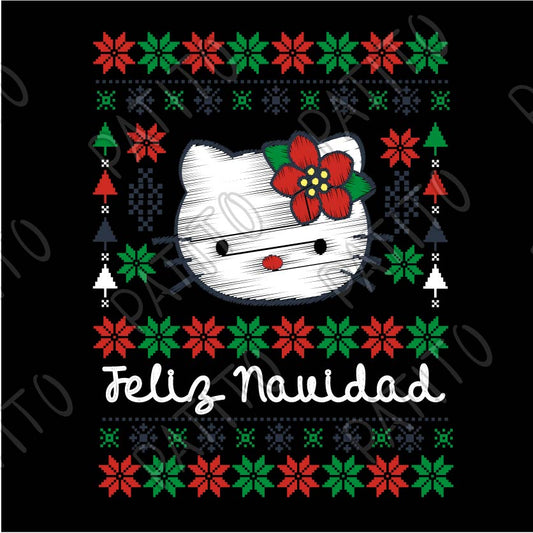 77 HELLO KITTY VECTOR NAVIDAD BORDADO SUETER