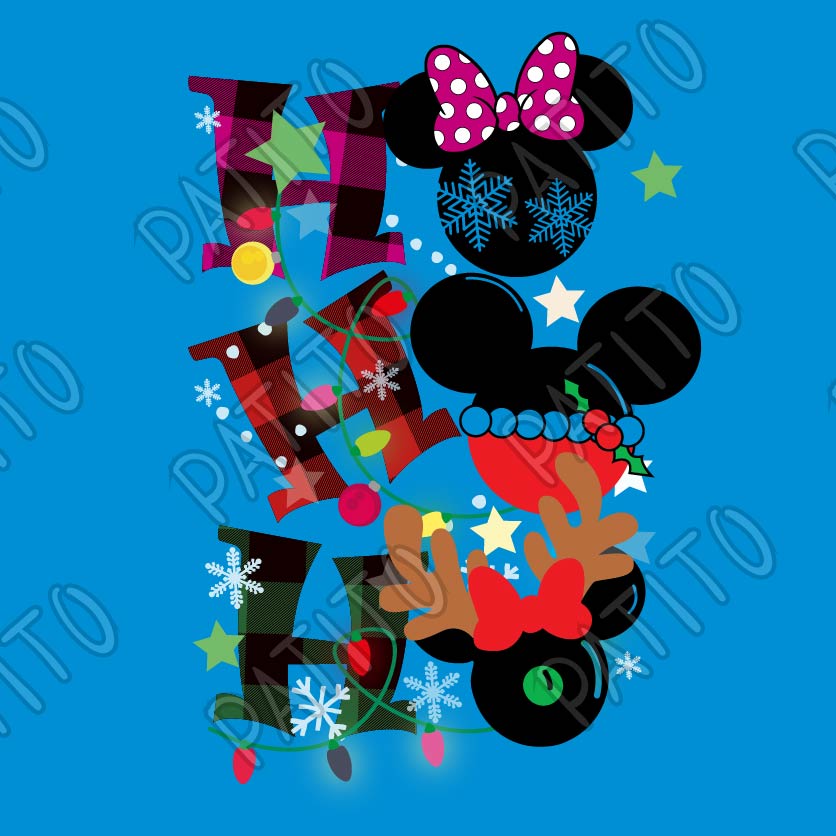 83 HO HO HO LOGO MICKEY AND MINNIE MOUSE DISNEY