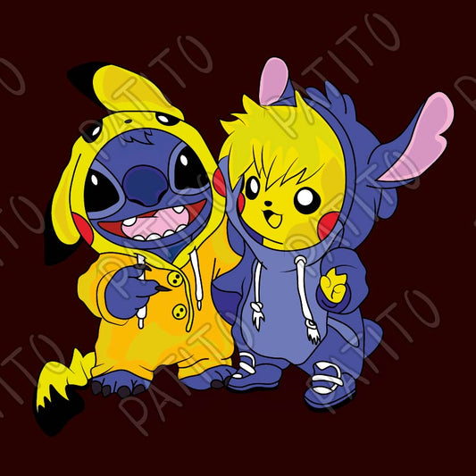 96 stitch y pikachu